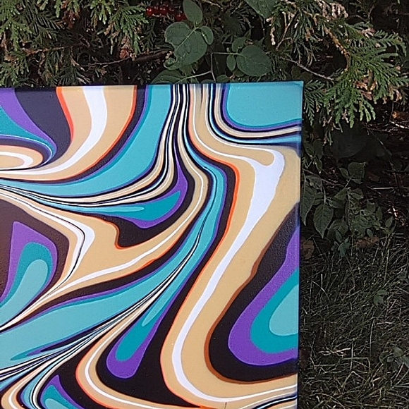 16x20 Gallery Wrapped, Original acrylic abstract Flow art - Picture 5 of 5